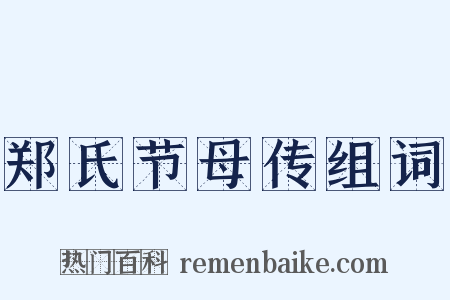郑氏节母传组词是什么意思的图片